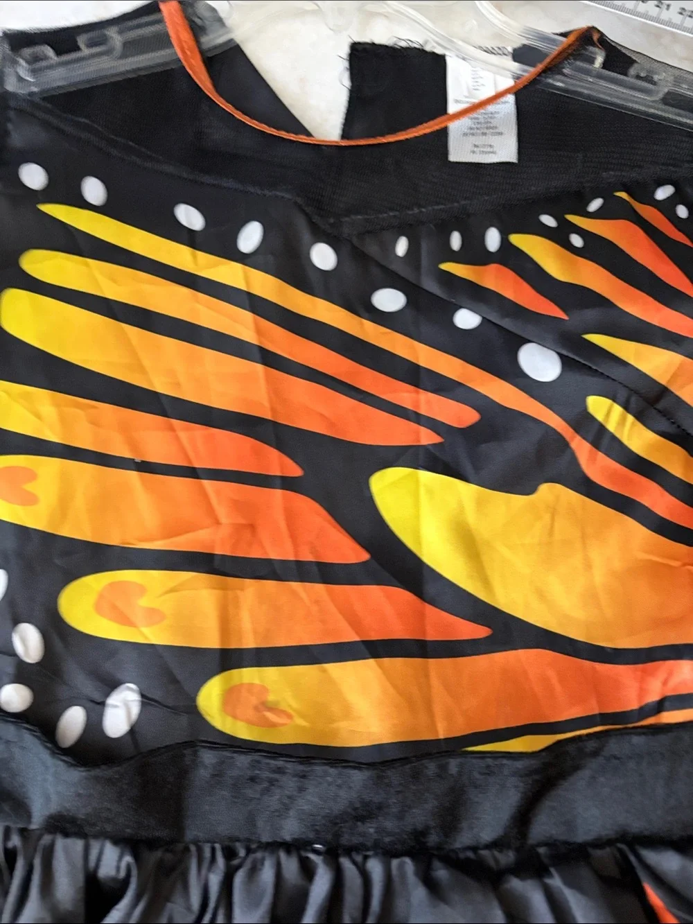 Costume Monarch Butterfly Halloween Vibrant Mesh Cosplay Ruffles Girls Size LG